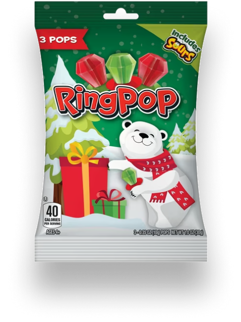 Ring pop® Christmas w/ Sours 3ct Bag